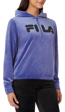 Load image into Gallery viewer, Fila Womens Velour Quarter Zip Hoodie Marlin Small
