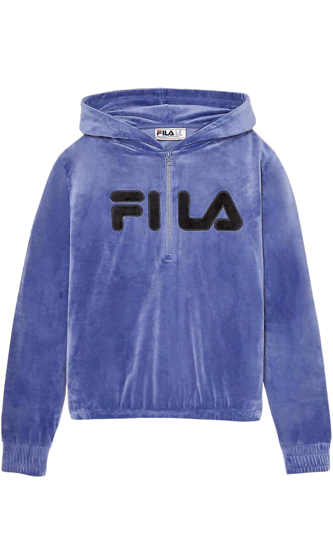 Fila Womens Velour Quarter Zip Hoodie Marlin Medium