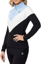 Load image into Gallery viewer, Fila Women&#39;s Ekanta 1/4 Zip: Black, Pale Blue, White L
