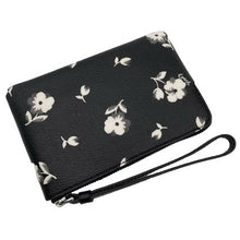 Load image into Gallery viewer, Coach Pop Floral Print Wristlet Corner Zip Black
