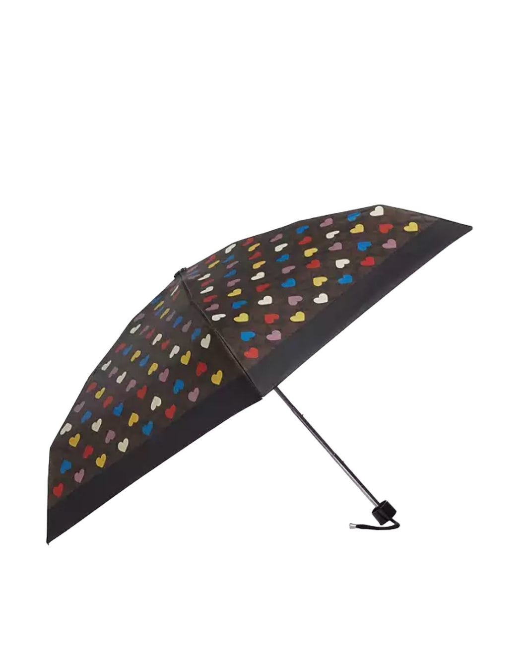 Coach Mini Umbrella In Signature Heart Print