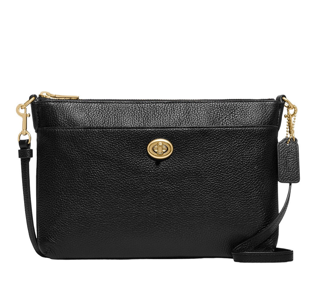 Coach Polished Pebble Polly Crossbody Black