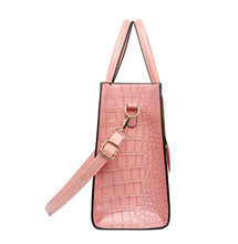 Load image into Gallery viewer, Andrea’s Deals Elegant Crocodile Pattern Tote Bag, Pink
