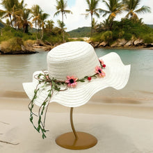 Load image into Gallery viewer, Andrea&#39;s Deals Breathable White Sun Hat with Ruffles Brim
