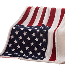 Load image into Gallery viewer, AD &quot;Cozy&quot; Patriotic American Flag Flannel Blanket
