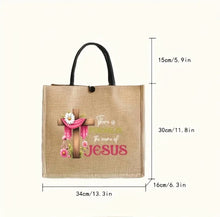 Load image into Gallery viewer, AD Cross Flower Print Tote Bag
