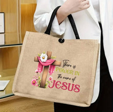 Load image into Gallery viewer, AD Cross Flower Print Tote Bag
