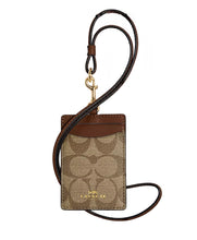 Load image into Gallery viewer, Coach Id Lanyard In Signature Canvas Khaki/Saddle 2
