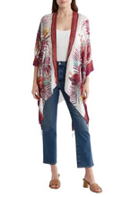 Load image into Gallery viewer, Vince Camuto Parrot Wrap Scarf Ivory Burgundy
