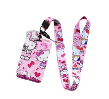 Load image into Gallery viewer, Hello Kitty ID Card Holder with Lanyard Hot Pink
