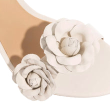 Load image into Gallery viewer, Lauren Ralph Lauren Allie Floral Leather Sandals 9B Soft White
