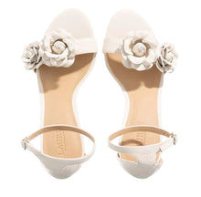 Load image into Gallery viewer, Lauren Ralph Lauren Allie Floral Leather Sandals 9B Soft White
