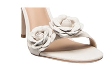 Load image into Gallery viewer, Lauren Ralph Lauren Allie Floral Leather Sandals 9B Soft White
