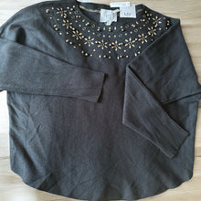 Load image into Gallery viewer, Liv Milano Black Pullover Knit Size Large Rhinestones Women’s Sweater
