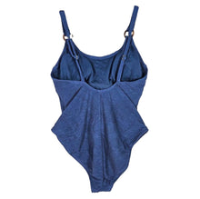 Load image into Gallery viewer, Shade &amp; Shore Square Neck Pucker High Leg One Piece Swimsuit XS (0-2) Blue

