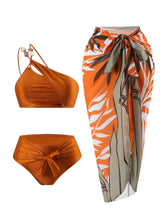 Load image into Gallery viewer, AD European and American Split Bikini w/Stones Swimwear Rust L
