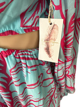 Load image into Gallery viewer, Jessica Simpson Blue &amp; Pink Tropical Maxi Dress M
