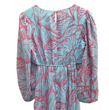Load image into Gallery viewer, Jessica Simpson Blue &amp; Pink Tropical Maxi Dress M
