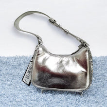 Load image into Gallery viewer, Nicole Miller Silver Sequin Adjustable strap Shoulder Bag
