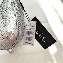 Load image into Gallery viewer, Nicole Miller Silver Sequin Adjustable strap Shoulder Bag
