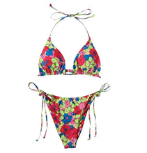 Load image into Gallery viewer, AD Summer Women’s Triangle Strap Spaghetti 2-piece Bikini Split Swimwear Multi M
