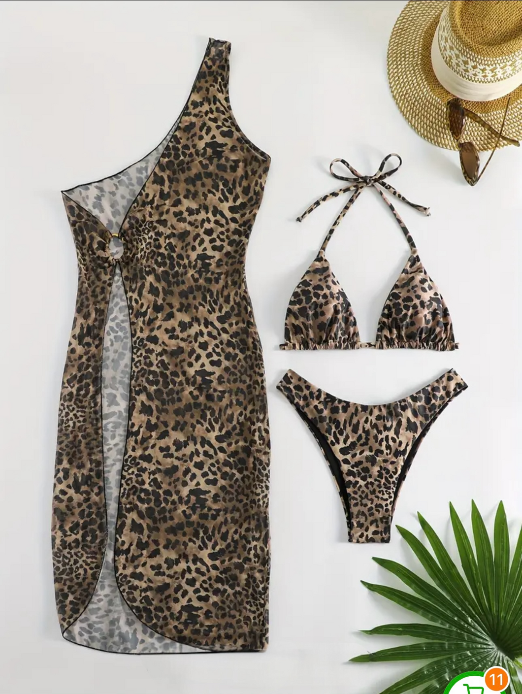 AD Women's Fashion Swimsuit Three-piece Set L