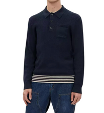 Load image into Gallery viewer, Coach Long Sleeve Knit Polo Navy L
