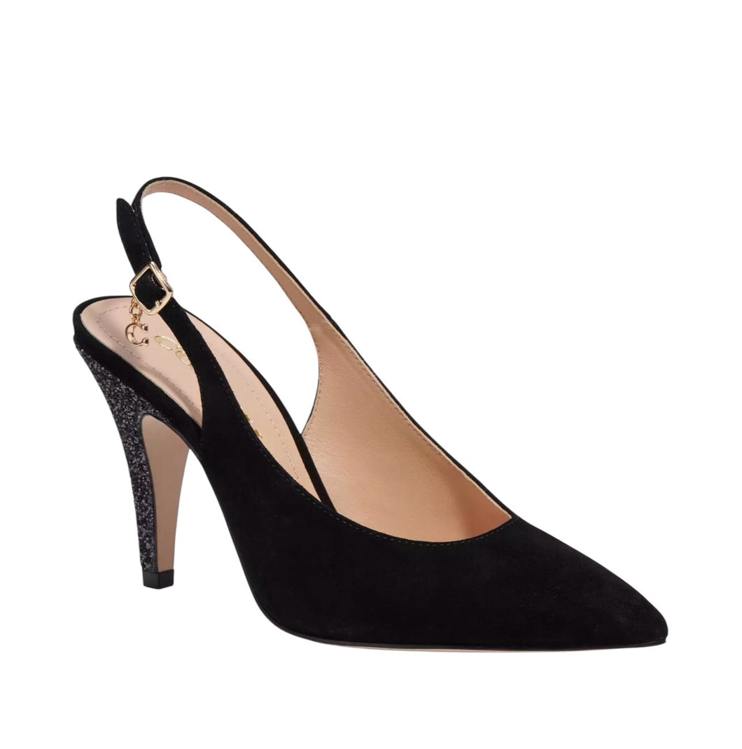 Coach Black Sutton Slingback Pump With Recycled Glitter 9