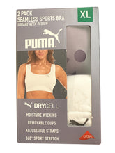 Load image into Gallery viewer, Women’s PUMA 2PK Seamless Sport Bra Size XL 360 Stretch Drycell

