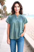 Load image into Gallery viewer, Universal Thread Women&#39;s Popover Short Sleeve Blouse, Small - Blue
