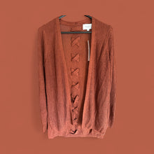Load image into Gallery viewer, Pinque Stitch Fix Cardigan Sweater Women Artisan Rust Knit Open Front M
