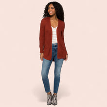 Load image into Gallery viewer, Pinque Stitch Fix Cardigan Sweater Women Artisan Rust Knit Open Front M
