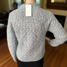 Load image into Gallery viewer, A New Day Gray Cable Knit Sweater with Embellished Beads Accents XS
