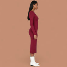 Load image into Gallery viewer, NWT Wild Fable Women&#39;s Long Sleeve Bodycon Dress Deep Red M
