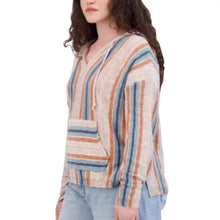 Load image into Gallery viewer, Lucky Brand Women's Size Medium (8-10) Baja Sweater Hoodie, Multi Stripe M
