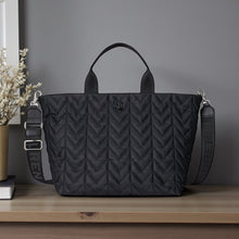 Load image into Gallery viewer, Lauren Ralph Lauren Quilted Extra Large Stevie Zip Tote Bag Black/Black
