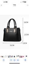 Load image into Gallery viewer, AD Womens Handbags Leather Satchel Shoulder Bag Tote Red/Gold
