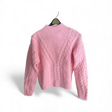 Load image into Gallery viewer, Universal Threads pink cable knit cropped pull over cozy cabin sweater S
