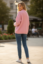 Load image into Gallery viewer, Universal Threads pink cable knit cropped pull over cozy cabin sweater S
