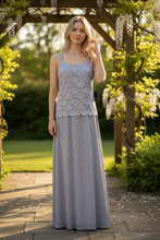 Load image into Gallery viewer, Marina Long Mother of the Bride Jacket Gown Set Light Blue 4
