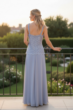 Load image into Gallery viewer, Marina Long Mother of the Bride Jacket Gown Set Light Blue 4
