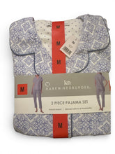 Load image into Gallery viewer, Karen Neuburger Women's Notch Collar 2-piece PJ Set Blue M
