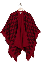 Load image into Gallery viewer, Michael Kors Checkerboard Yarn Dye Ruana Red
