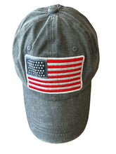 Load image into Gallery viewer, Andrea’s Deals Washed Unisex Embroidered Flag Baseball Cap Grey
