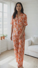 Load and play video in Gallery viewer, NWT Room Service Women's Orange Starfish Pajama Set - L
