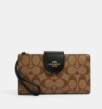 Load image into Gallery viewer, Coach Tech Phone Wallet In Color block Signature Canvas
