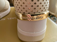 Load image into Gallery viewer, Michael Kors Crista Canvas and Crocodile Embossed Trainer. Size 9.5
