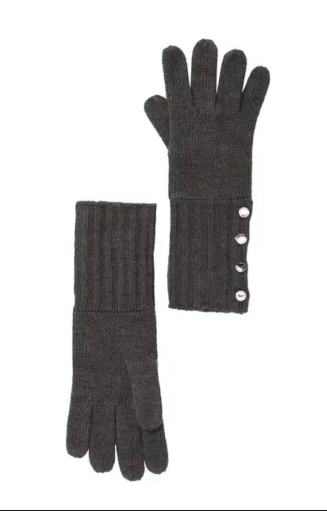 Michael Kors Access Ribbed Knit Gloves Grey