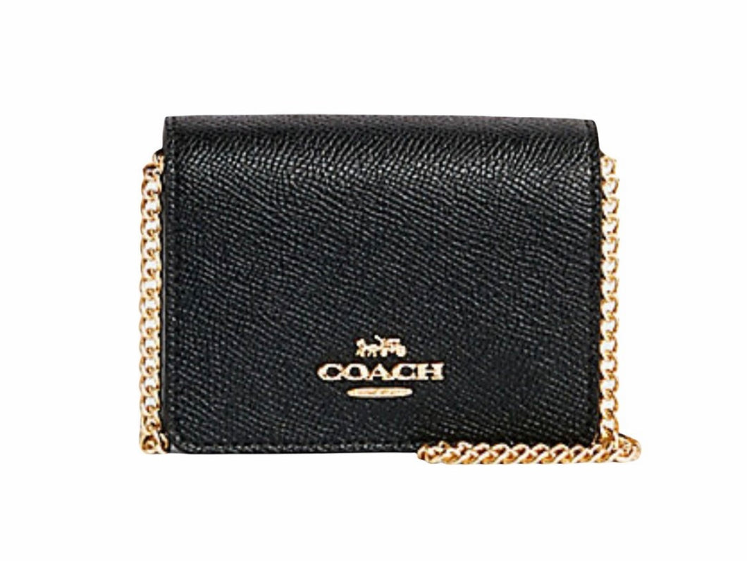 Coach Mini Wallet on a Chain Black