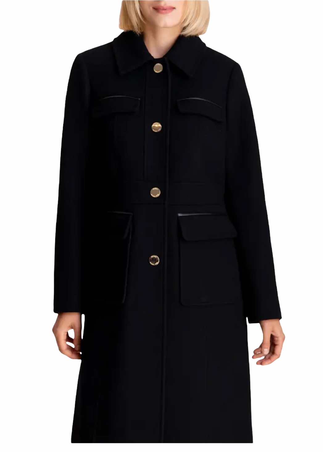 Michael Kors Wool Blend Peacoat Black Medium